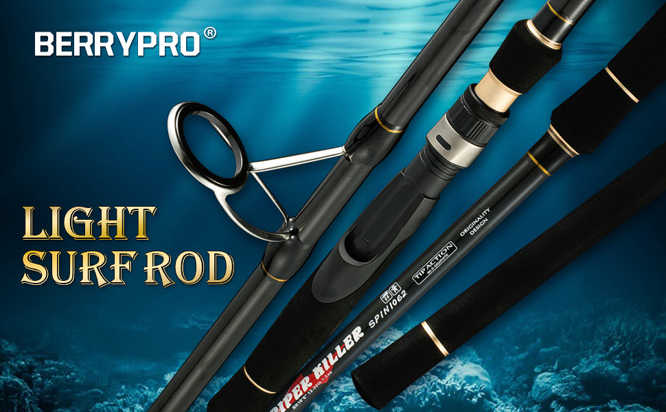 Berrypro Surf Spinning & Casting Fishing Rod Carbon Fiber Travel