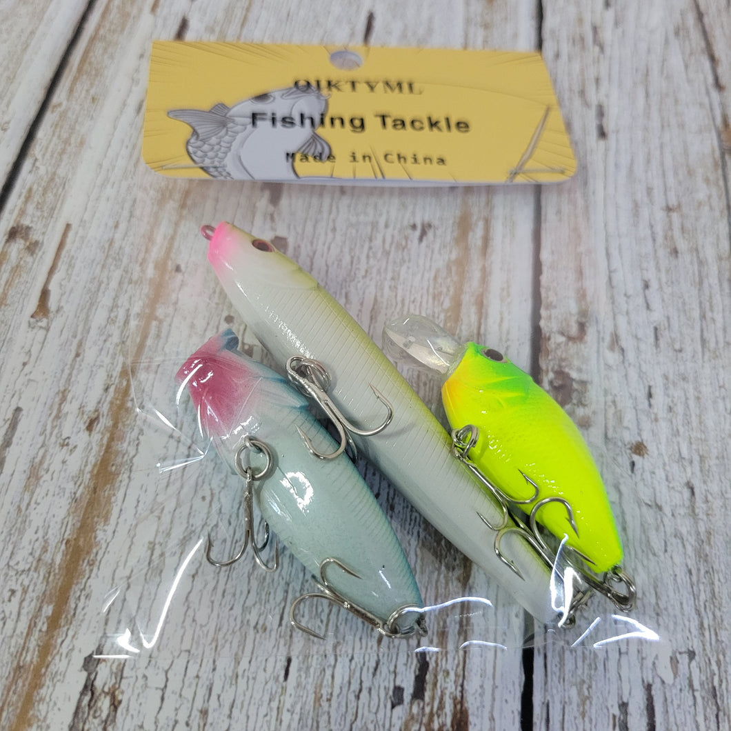 QIKTYML Fishing Tackle with Hooks,Floating Lure for Freshwater or Saltwater