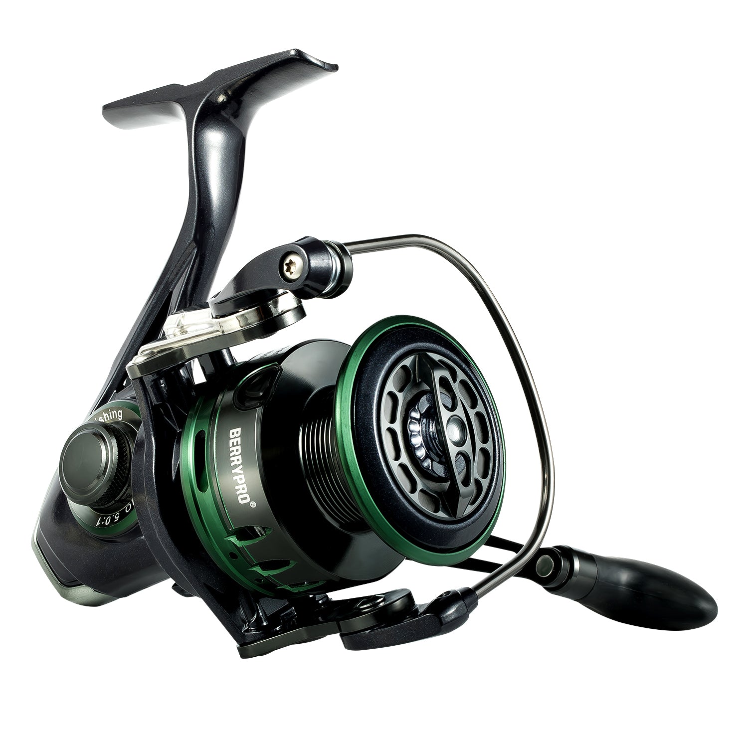 BERRYPRO Metal Spinning Reel Freshwater and Saltwater Spinning Fishing Reel with 7 + 1 Super Smooth Shielded Stainless Steel Ball Bearing, Carbon